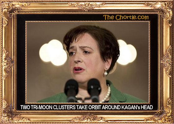 Two tri-moon clusters take orbit around Kagan's head.