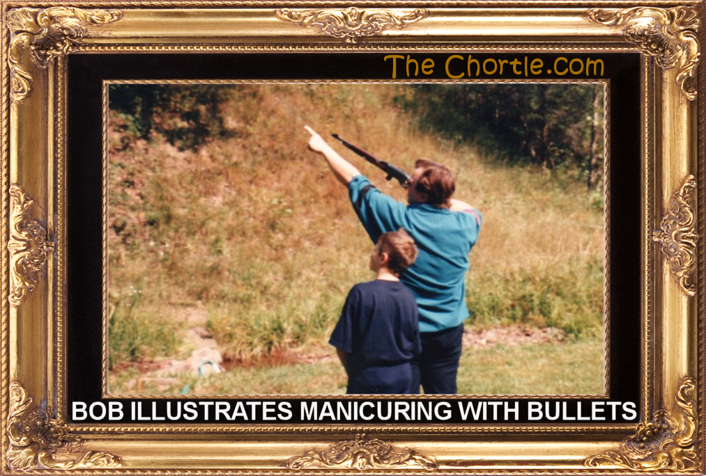 Bob illustrates manicuring with bullets.