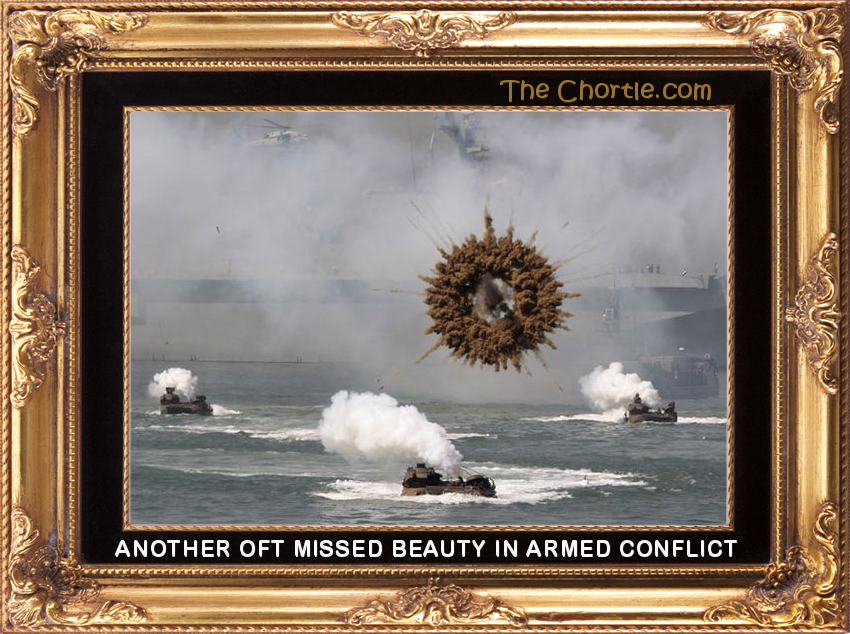 Another oft missed beauty in armed conflict.