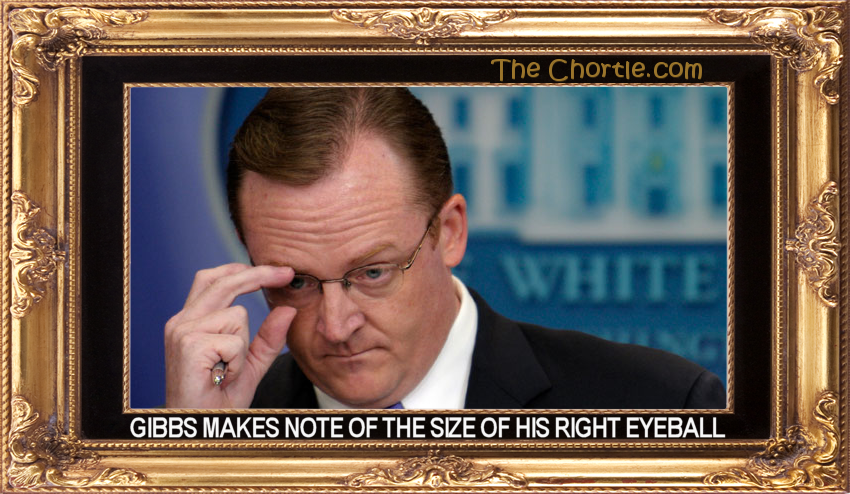 Gibbs makes a note of the size of his right eyeball.