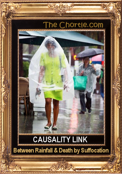 Causality link between rainfall & death by suffocation.