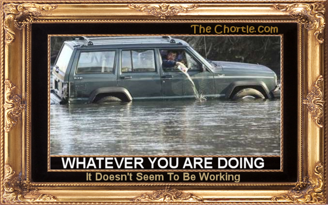 Whatever you are doing, it doesn't seem to be working.