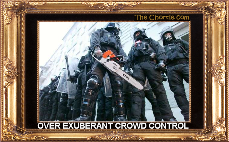 Over exhuberant crowd control.