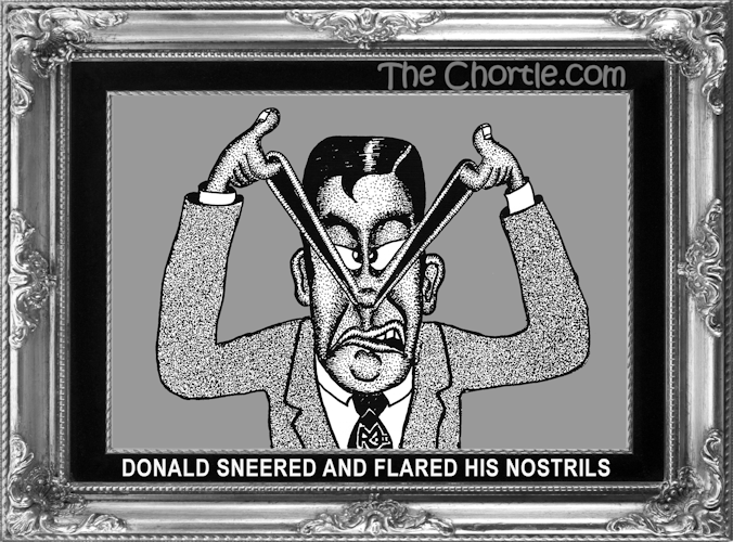 Donald sneered and flared his nostrils