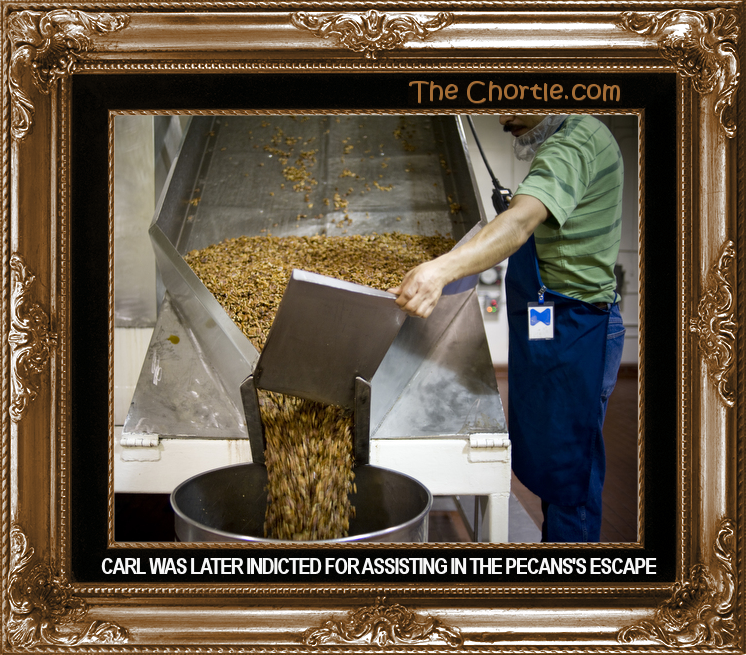 Carl was later indicted for assissting in the pecan's escape